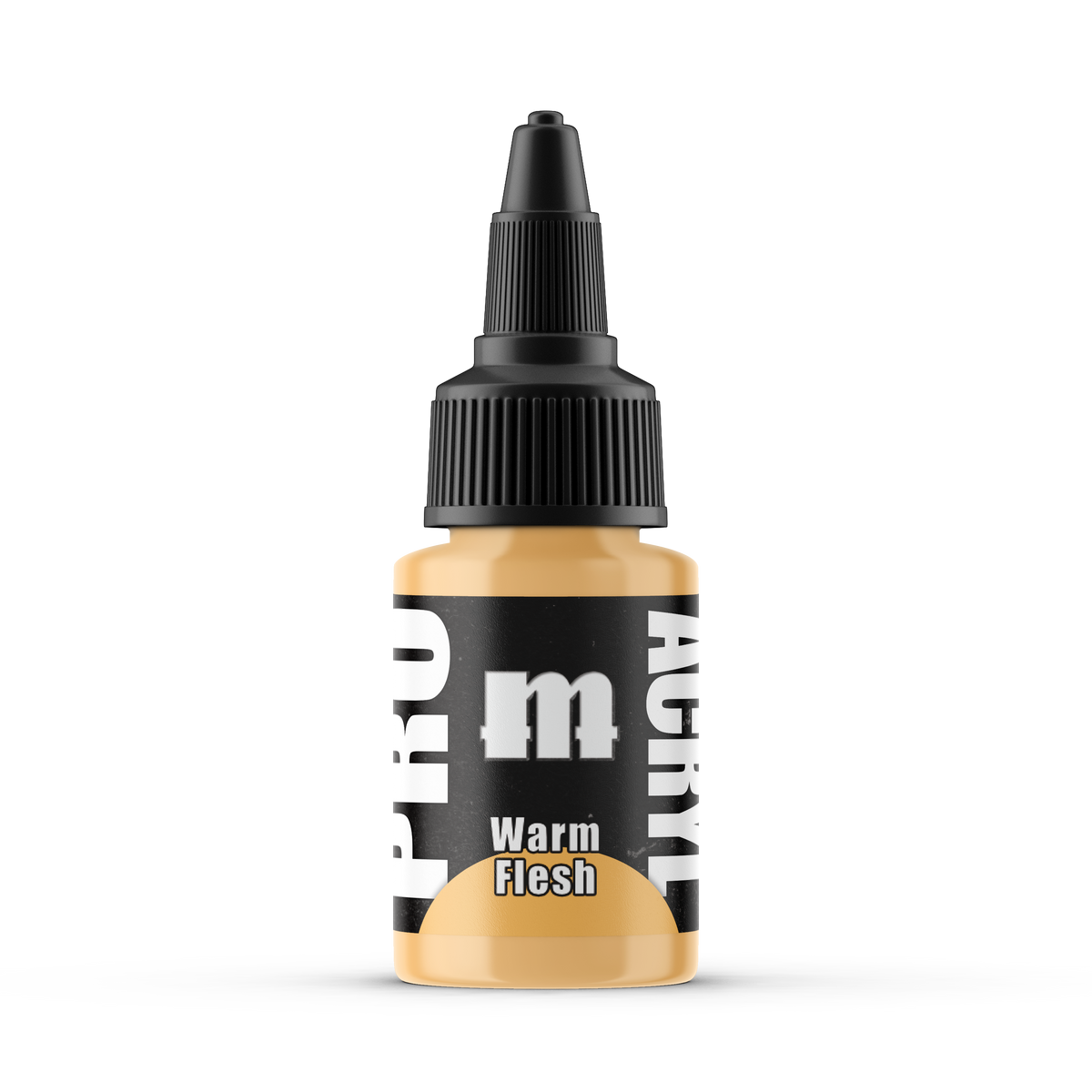 Monument Hobbies Pro Acryl Warm Flesh MPA-073 — 22ml bottle with colour swatch