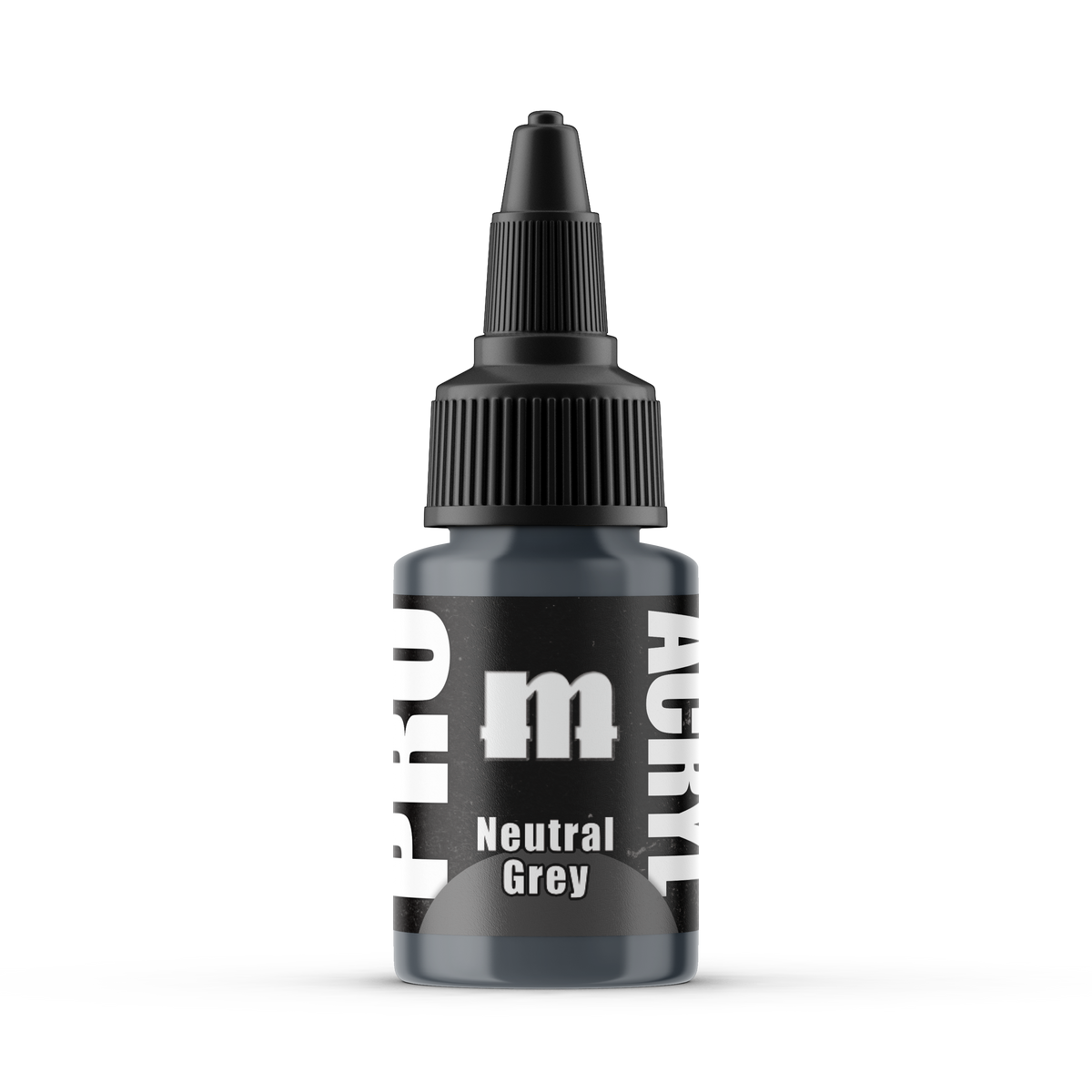 Monument Hobbies Pro Acryl Neutral Grey MPA-075 — 22ml bottle with colour swatch