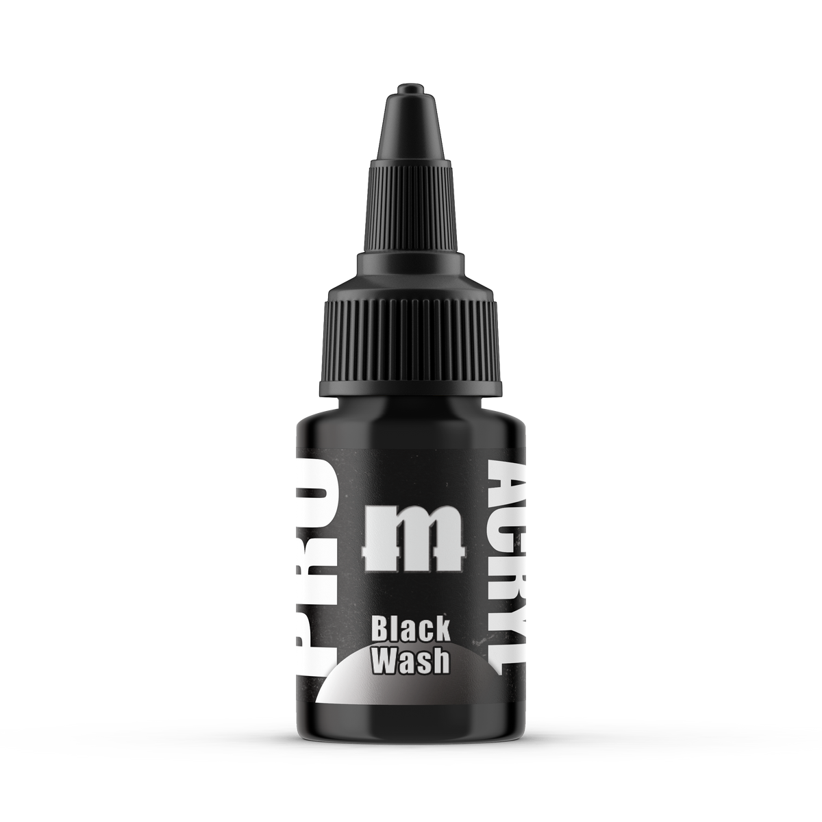 Monument Hobbies Pro Acryl Black Wash MPA-200 — 22ml bottle with colour swatch