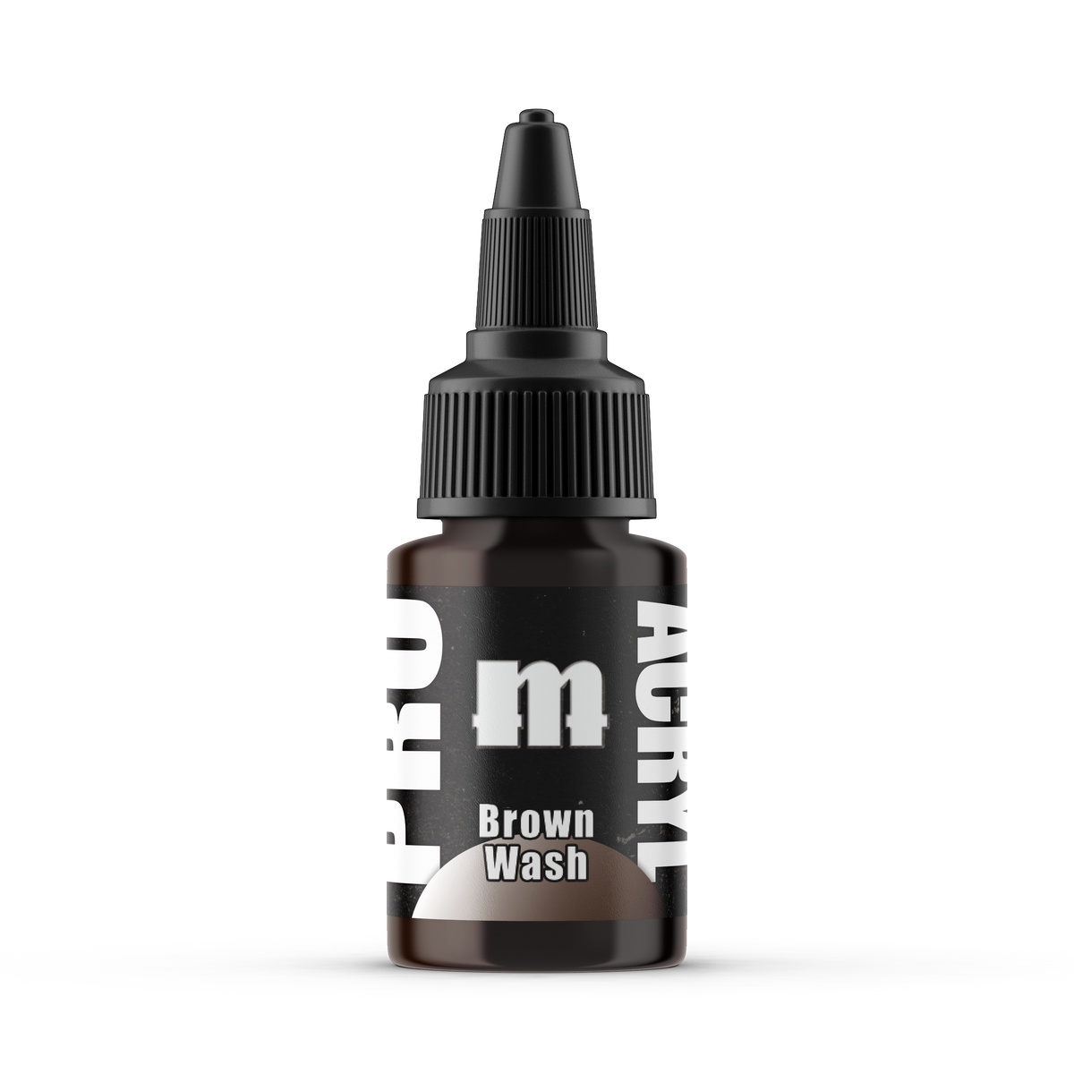 Monument Hobbies Pro Acryl Brown Wash MPA-201 — 22ml bottle with colour swatch