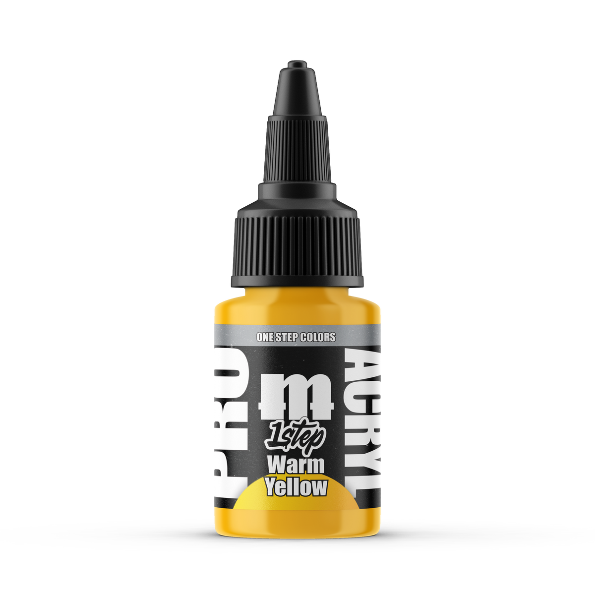 Monument Hobbies Pro Acryl 1-Step Warm Yellow MPA-504 — 22ml bottle with colour swatch