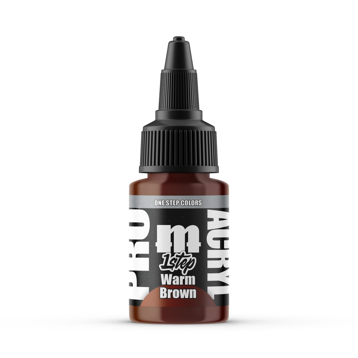 Monument Hobbies Pro Acryl 1-Step Warm Brown MPA-510 — 22ml bottle with colour swatch