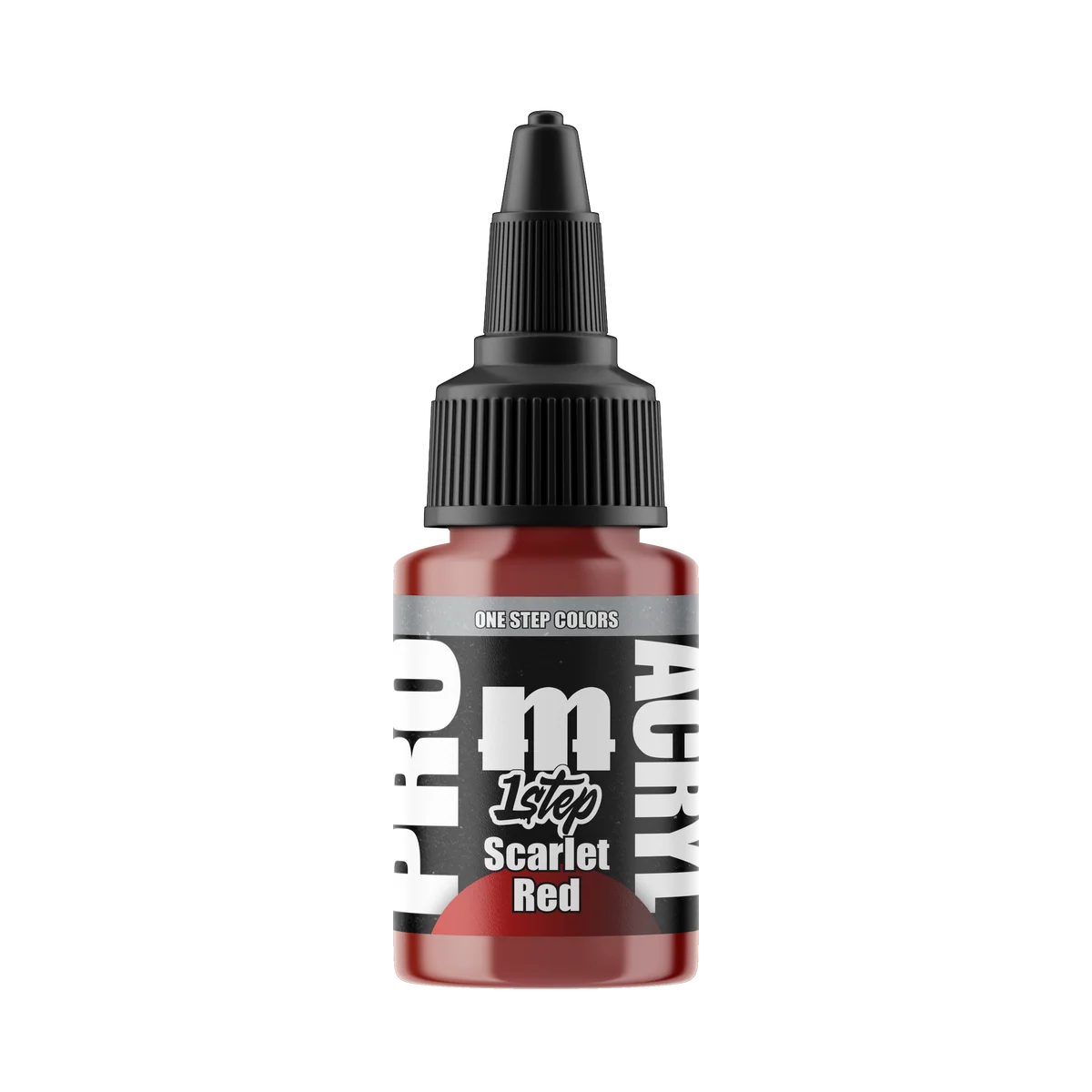 Monument Hobbies Pro Acryl 1-Step Scarlet Red MPA-513 — 22ml bottle with colour swatch