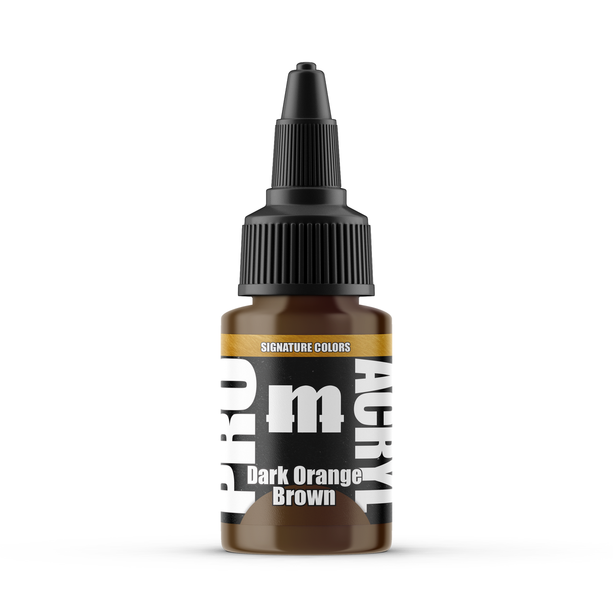Monument Hobbies Pro Acryl Flameon Dark Orange Brown MPA-S26 — 22ml bottle with colour swatch