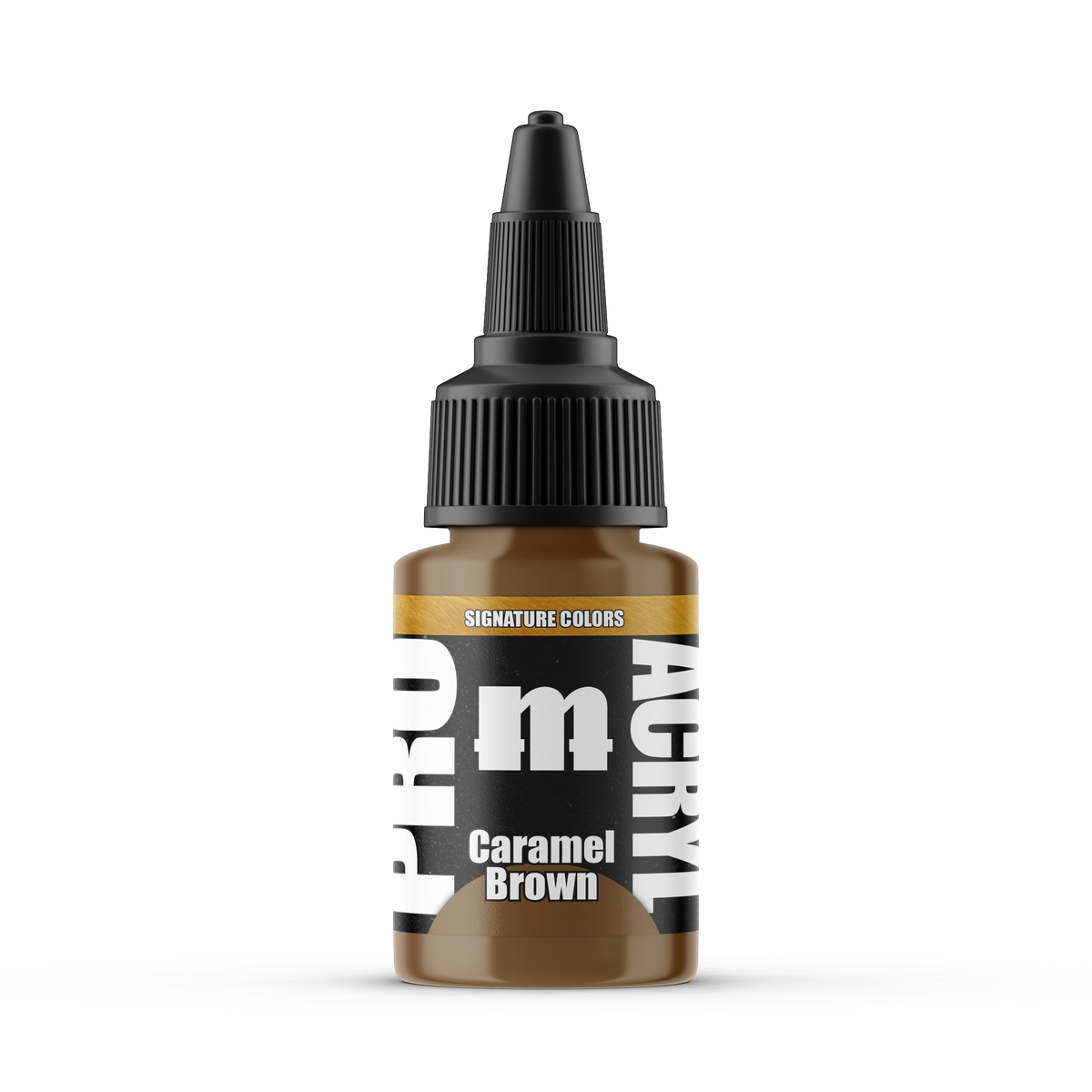 Monument Hobbies Pro Acryl Flameon Caramel Brown MPA-S28 — 22ml bottle with colour swatch