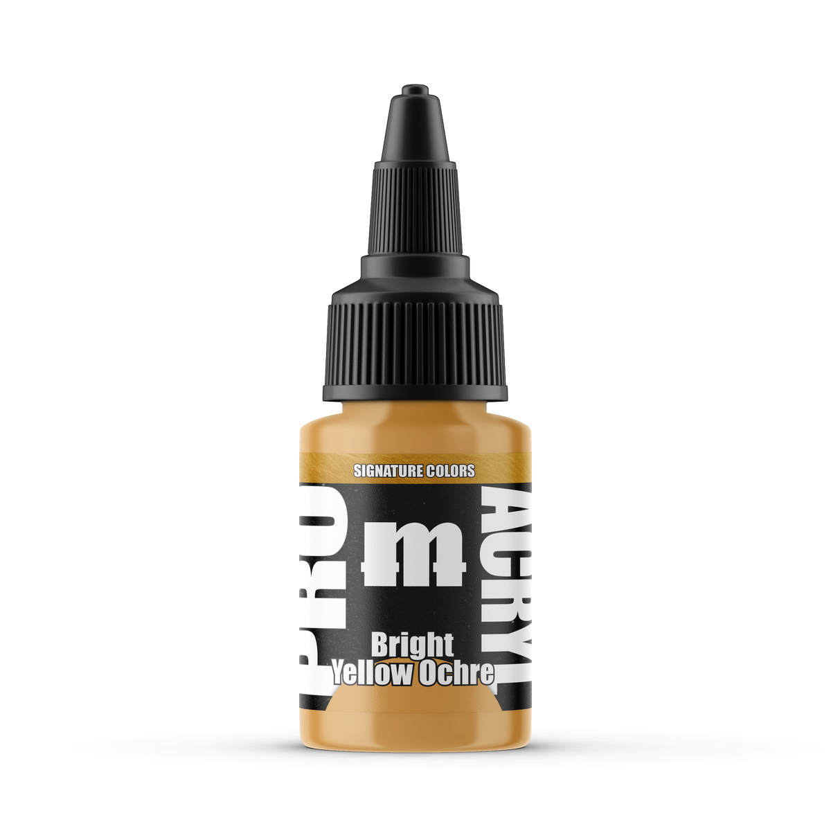 Monument Hobbies Pro Acryl Flameon Bright Yellow Ochre MPA-S29 — 22ml bottle with colour swatch