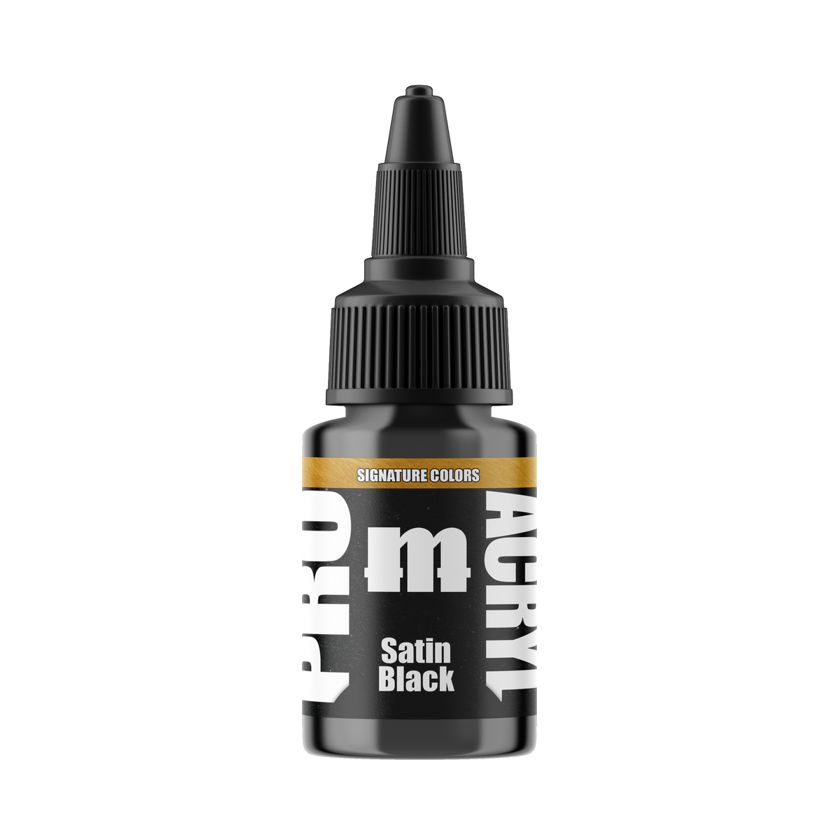 Monument Hobbies Pro Acryl Adepticon Satin Black MPA-S39 — 22ml bottle with colour swatch
