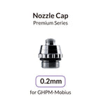 Gaahleri product card: 0.2mm nozzle cap for GHPM-Mobius, knurled collar above a black sealing ring and thread