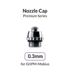 Gaahleri product card: 0.3mm nozzle cap for GHPM-Mobius, knurled collar above a black sealing ring and thread