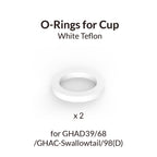 Gaahleri contents card: one white Teflon cup o-ring for GHAD-39, GHAD-68, Swallowtail and 98(D), marked x 2
