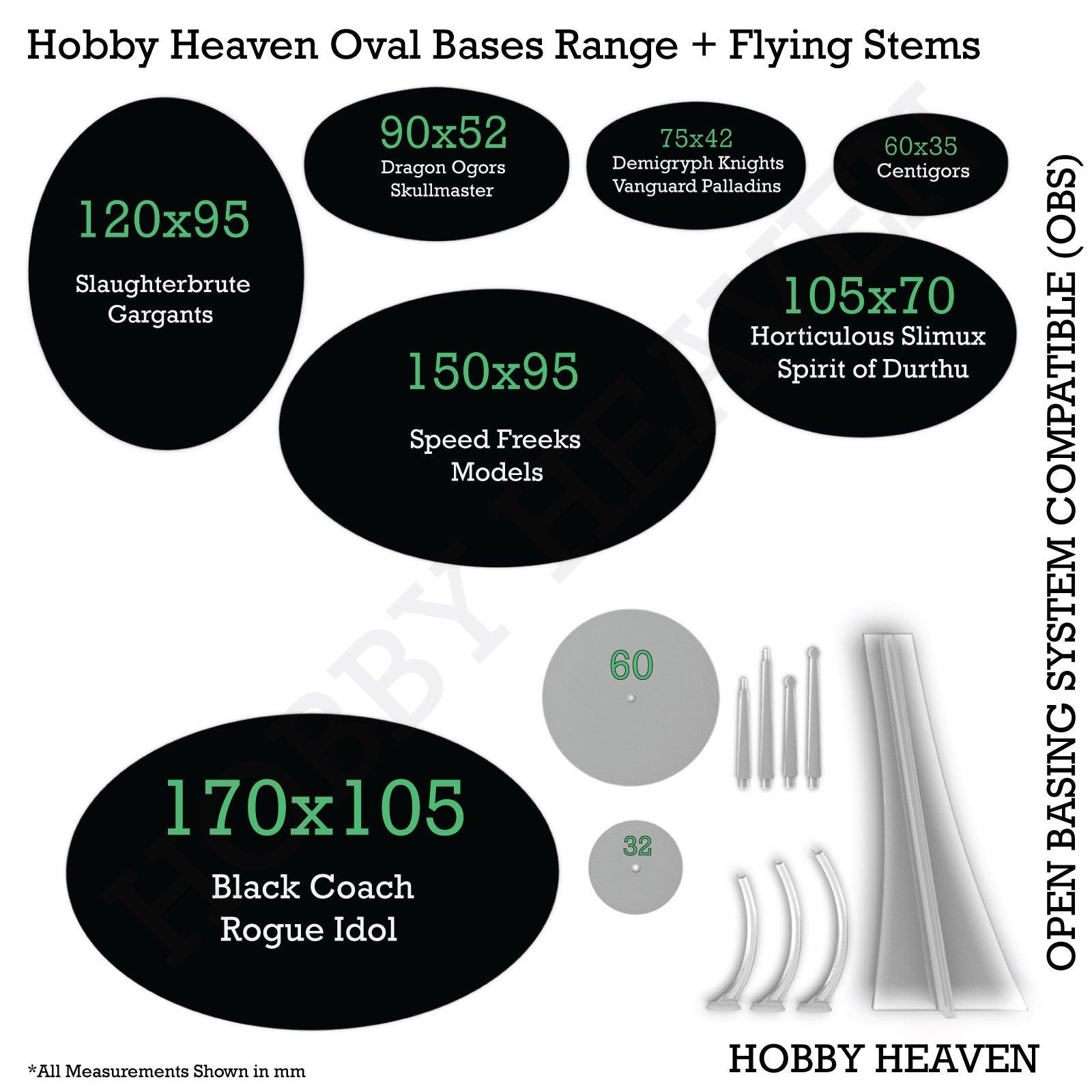 30mm Square Parallel Slotted Plastic Bases