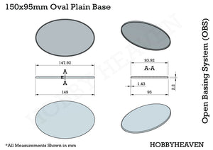 150x95mm Oval Plain Plastic Base