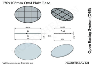 170x105mm Oval Plain Plastic Base