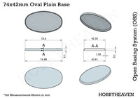 75x42mm Oval Plain Plastic Bases
