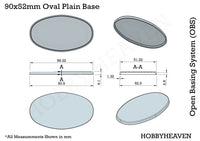 90x52mm Oval Plain Plastic Bases
