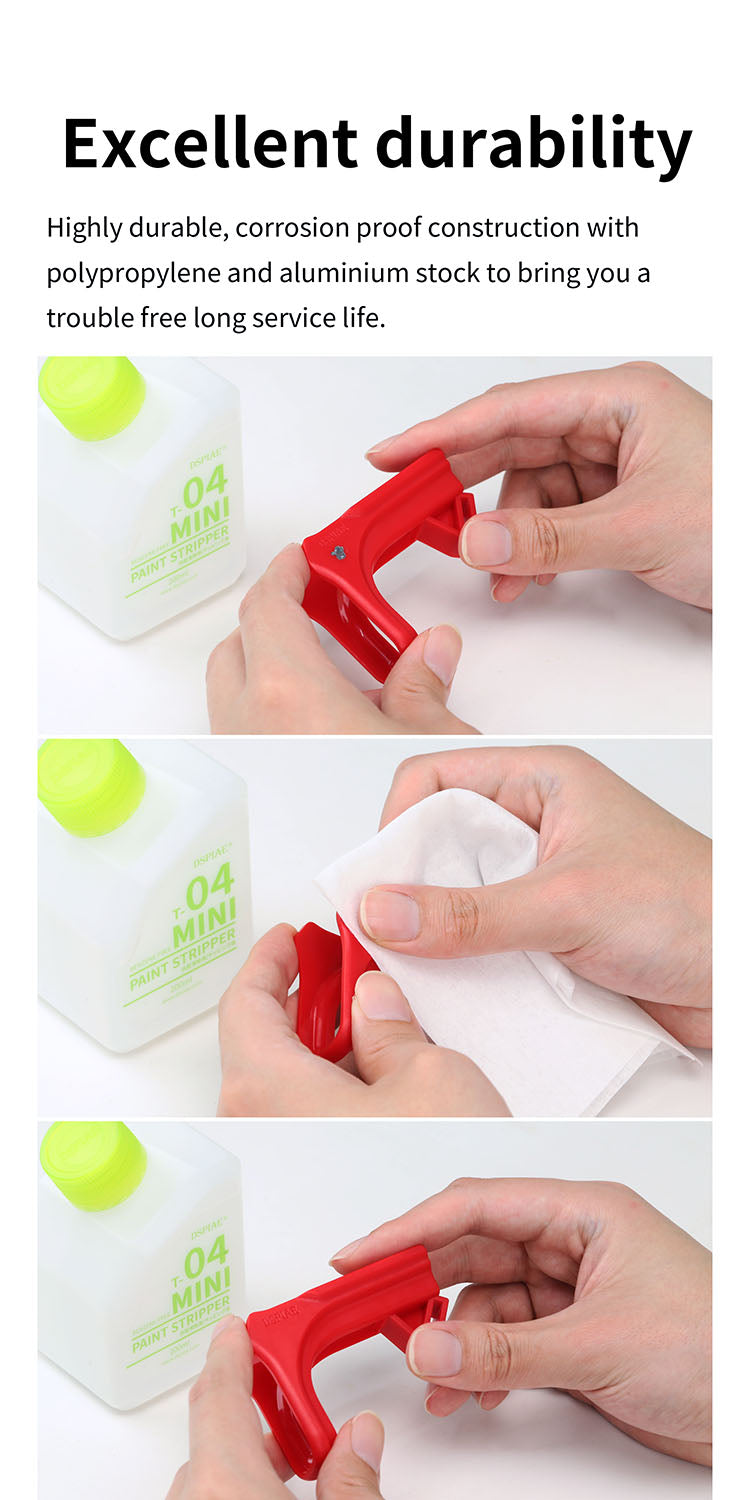 DSPIAE Excellent durability panel: polypropylene and aluminium, a red slot wiped clean with a cloth