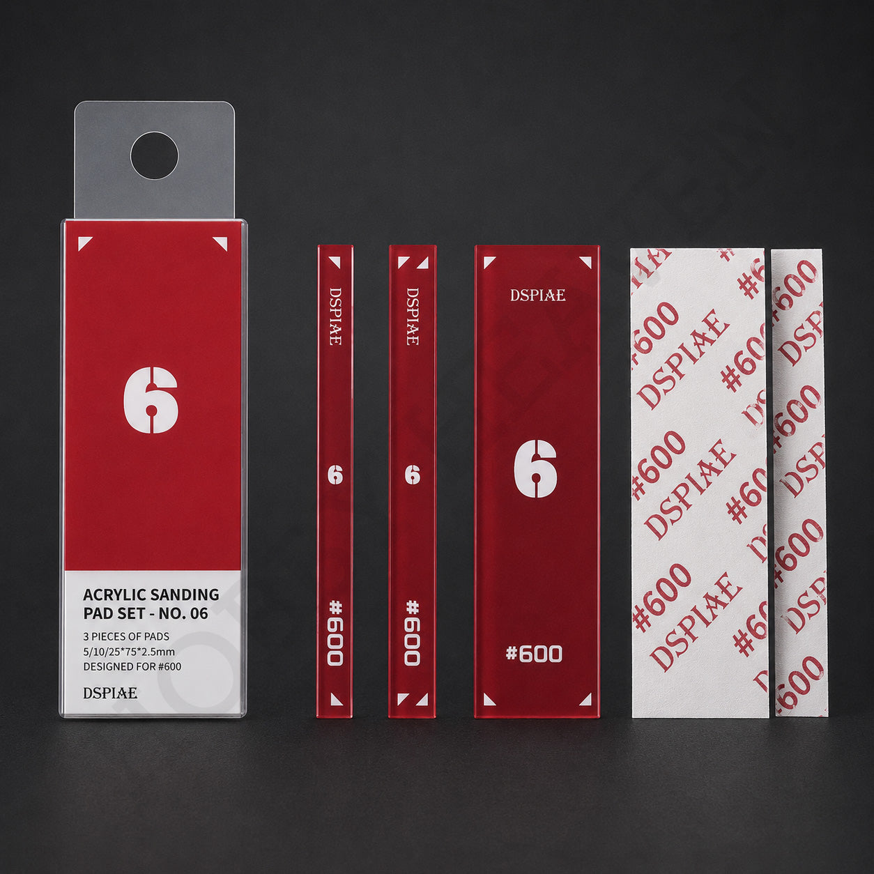DSPIAE PT-SP06 Acrylic Sanding Pad Set – Red
