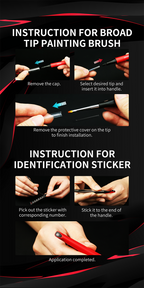 DSPIAE steps for fitting a broad tip in the Phoenix Plume PT-TB handle, and its size ID sticker