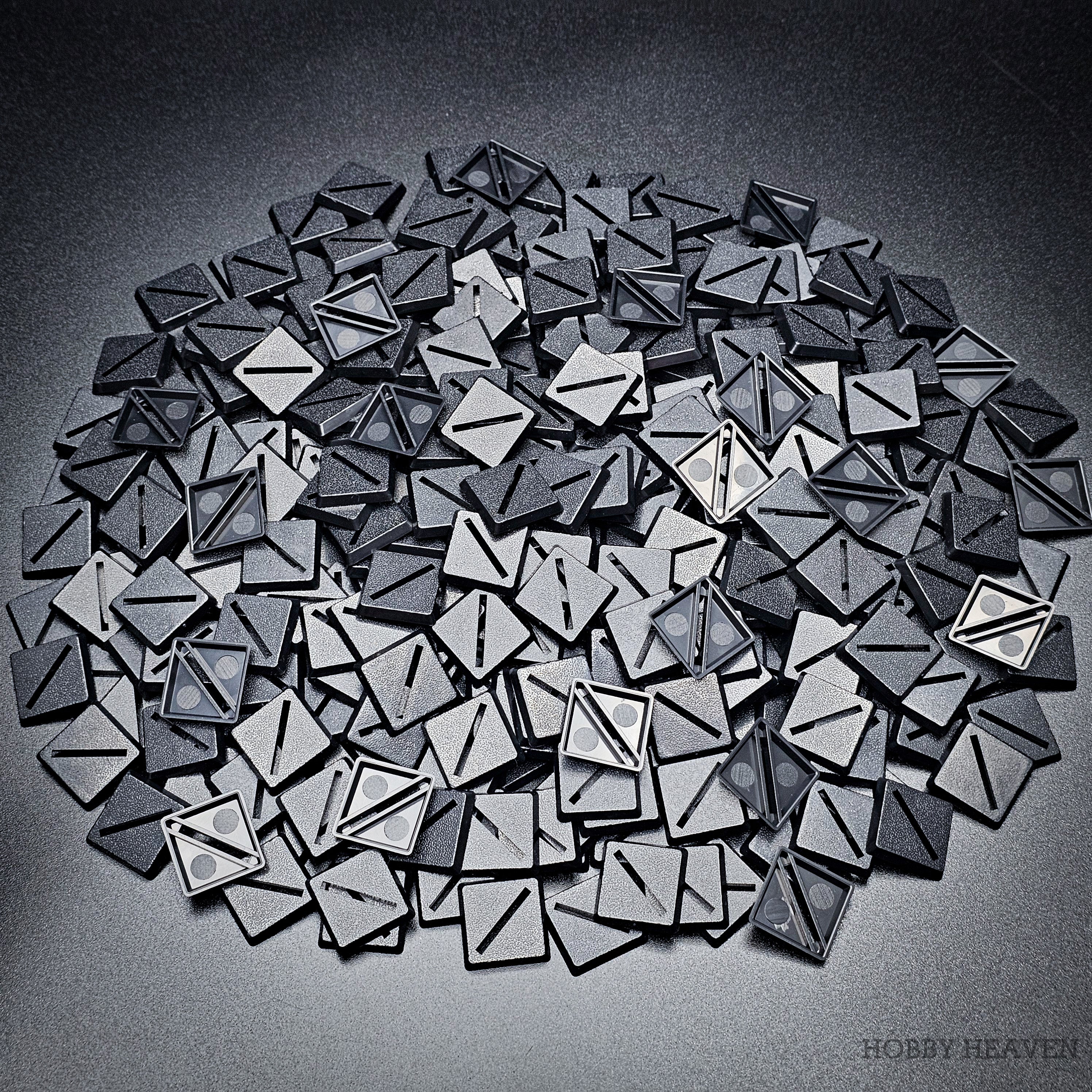20mm Square Slotted Plastic Bases