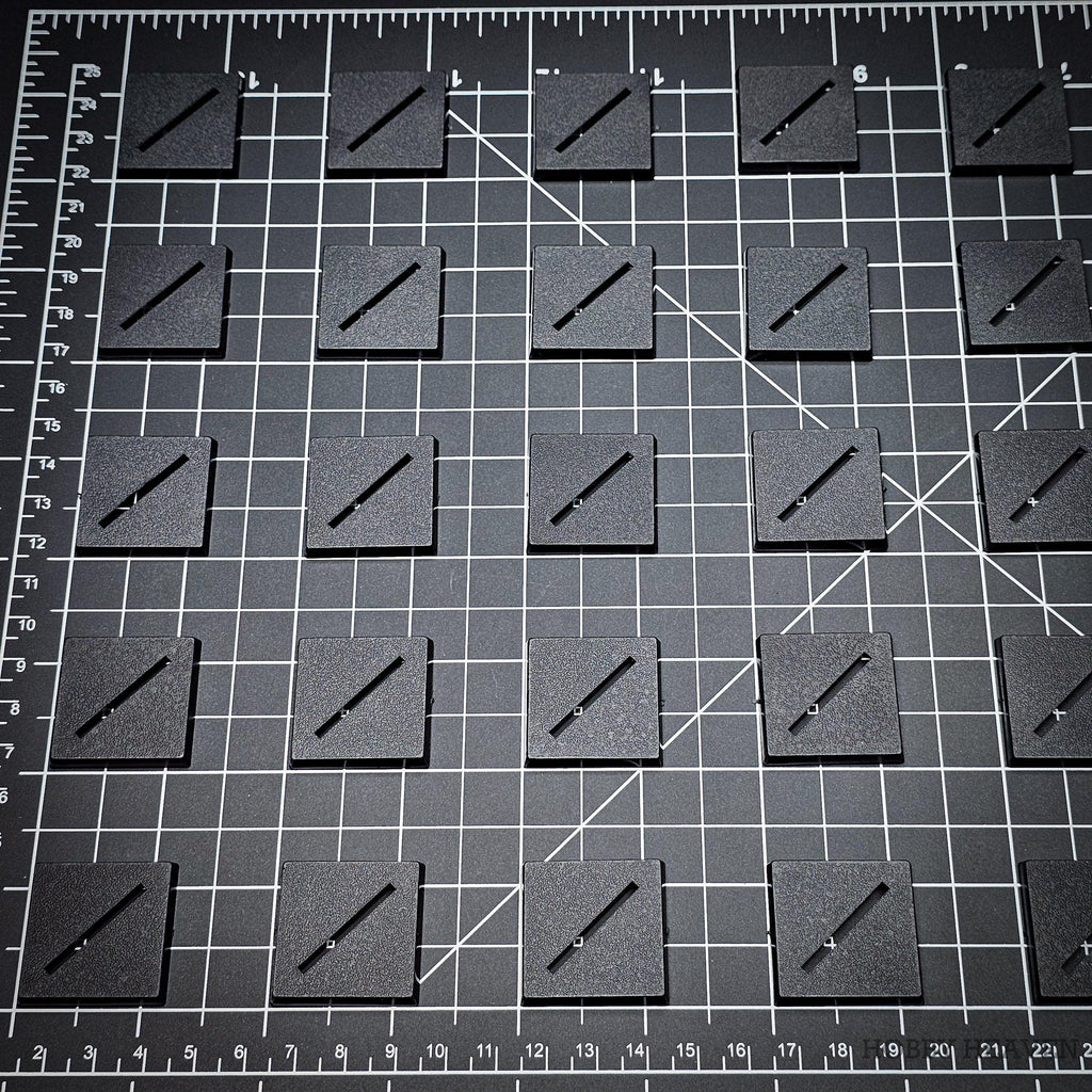 30mm Square Diagonal Slotted Plastic Bases