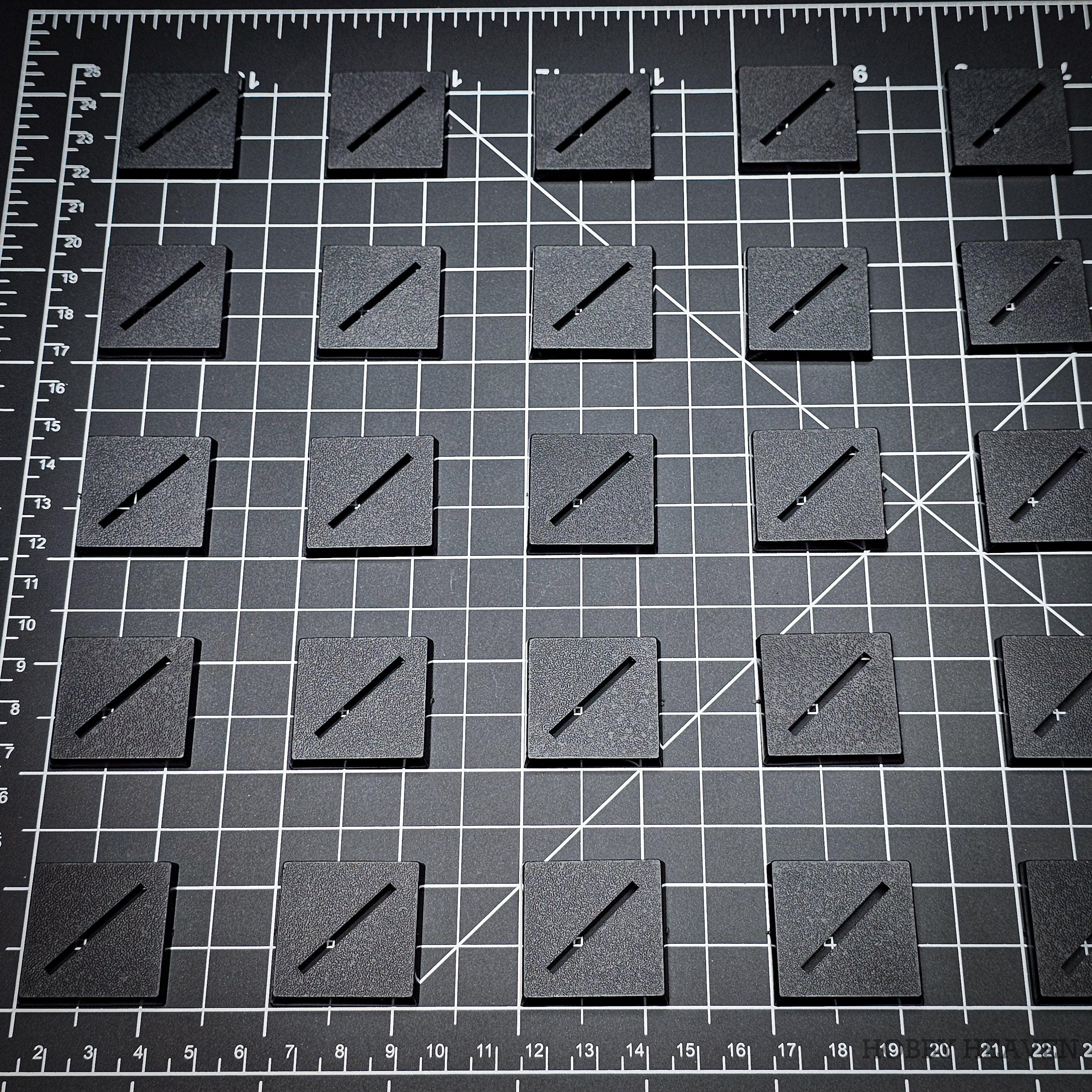 30mm Square Diagonal Slotted Plastic Bases
