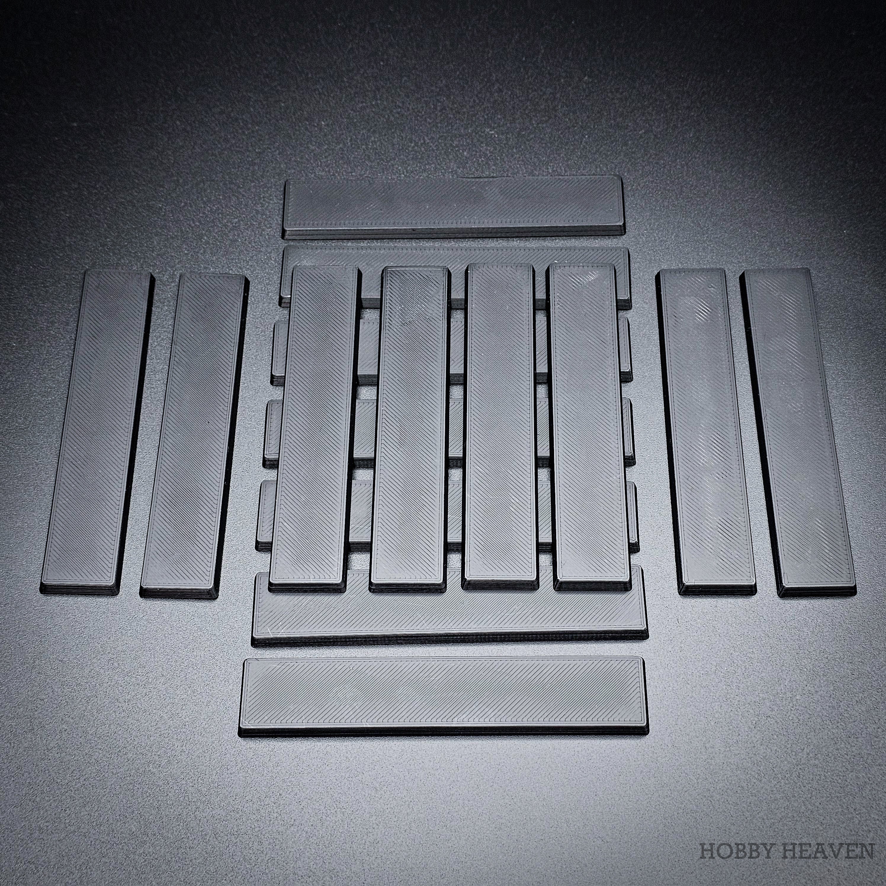 100x20mm Rectangle Plain Bases for Wargaming Miniatures 3d Print
