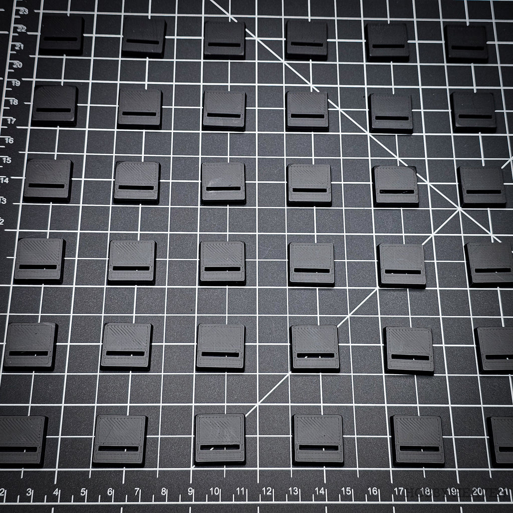 20mm Square Parallel Off-Center Slotted Bases 3d Print