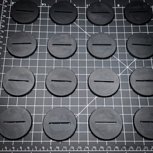 50mm Round Slotted Plastic Bases 3d Print