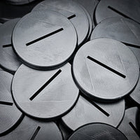 50mm Round Slotted Plastic Bases 3d Print
