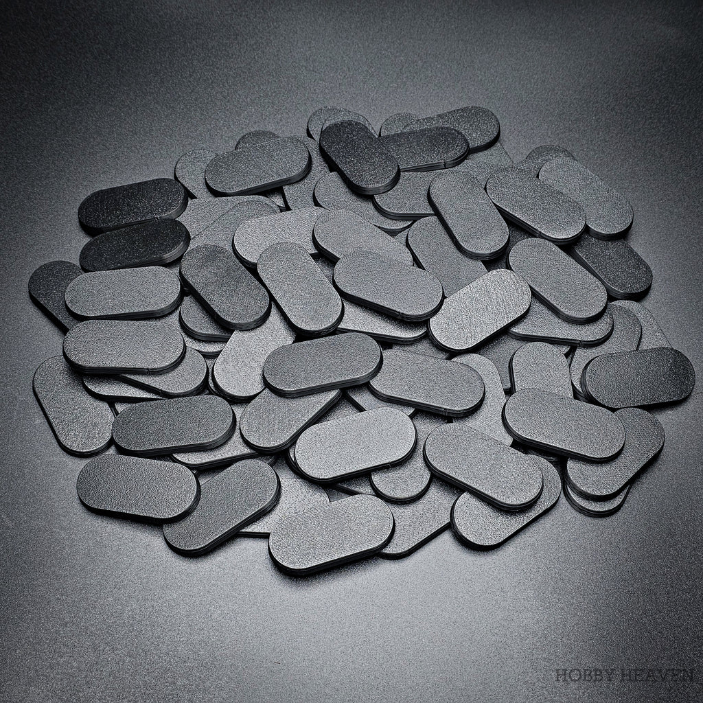 50x25mm Pill Plain Black PLA Plastic Bases 3d Print