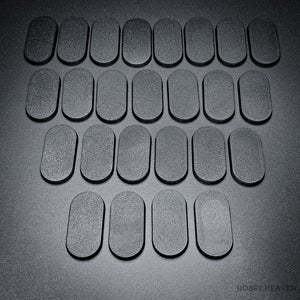 50x25mm Pill Plain Black PLA Plastic Bases 3d Print