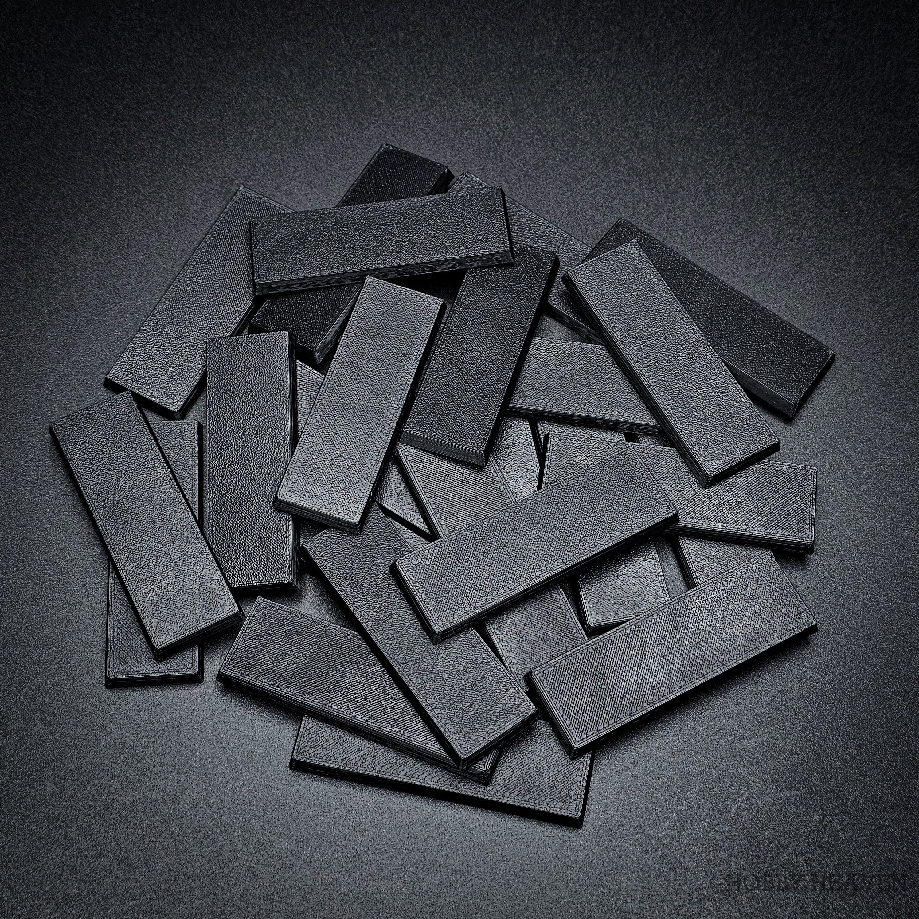 60x20mm Rectangle Plain Plastic Bases 3d Print