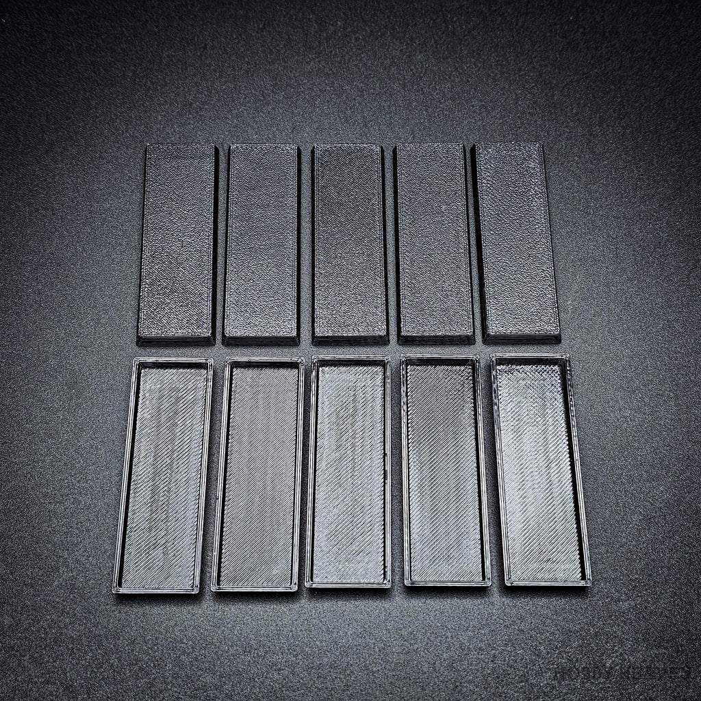 60x20mm Rectangle Plain Plastic Bases 3d Print