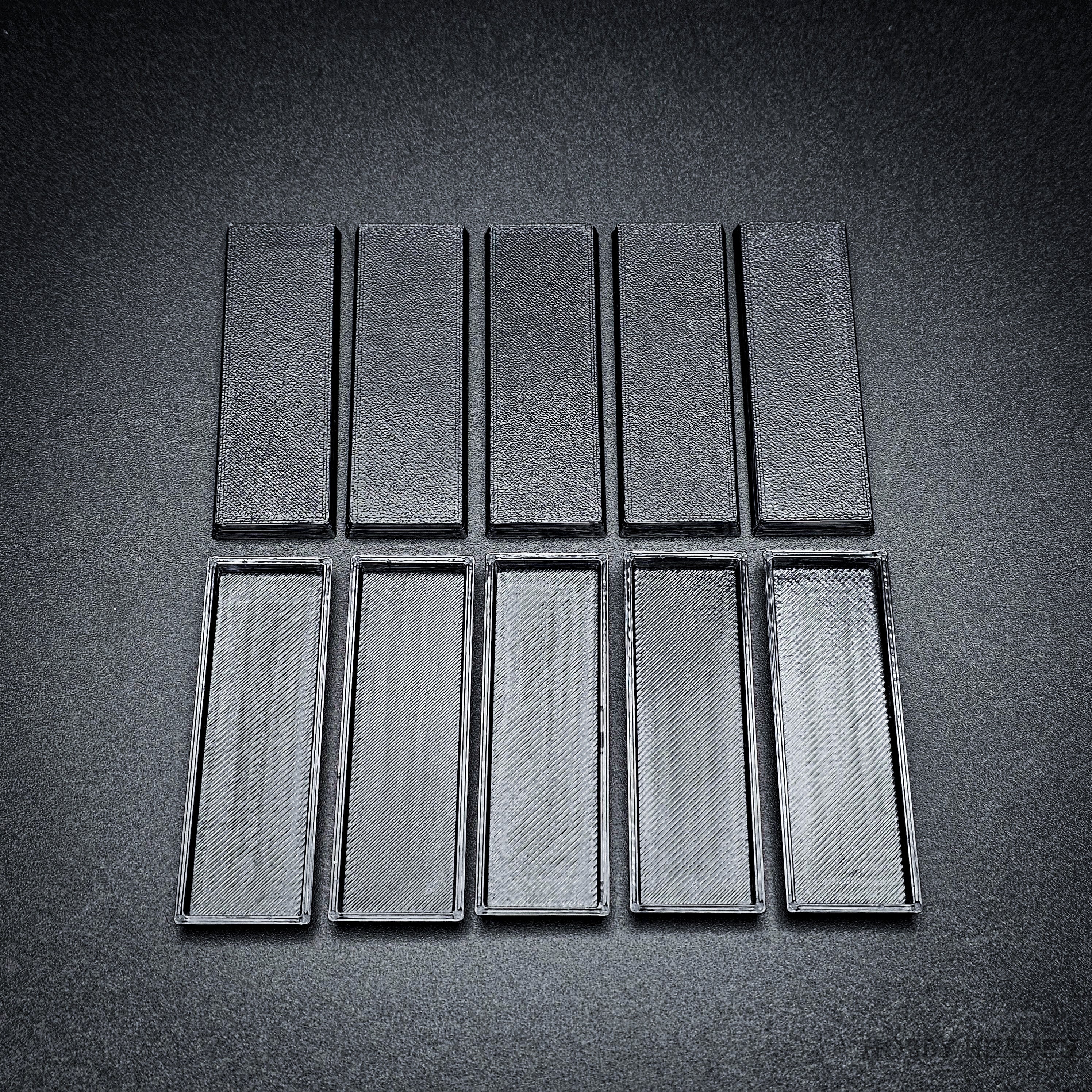 60x20mm Rectangle Plain Plastic Bases 3d Print