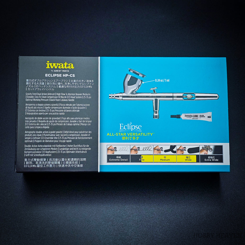 Iwata Eclipse HP-CS Dual-Action Airbrush 0.35mm Nozzle with Gravity Cup – Professional Spray Tool