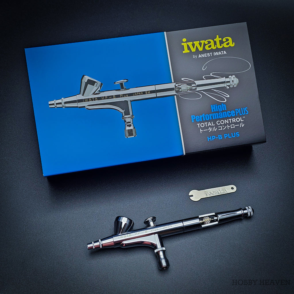 Iwata HP-B Plus Professional Airbrush – Gravity Feed, Dual Action, 0.2mm Precision | High Performance Plus Series