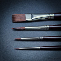 Winsor & Newton Galeria Short Handle Brush Set – 4-Pack (One Stroke 12mm, Round 6, Round 3, Round 0)