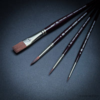 Winsor & Newton Galeria Short Handle Brush Set – 4-Pack (One Stroke 12mm, Round 6, Round 3, Round 0)
