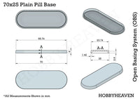 70x25mm Pill Bike Plain Plastic Bases
