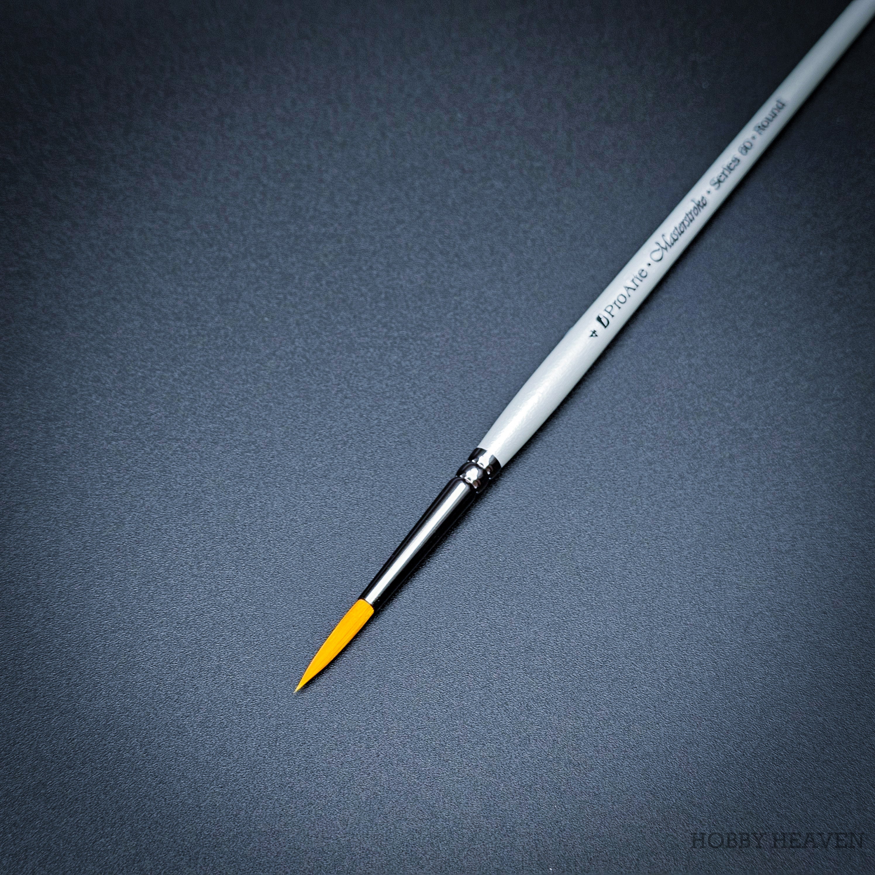 Pro Arte Masterstroke Series 60 – Close-up of size 4 Prolon Round Brush on black background.