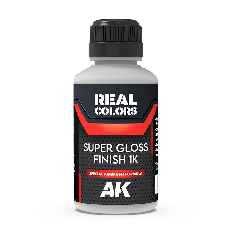 AK Interactive Super Gloss Finish 1K RC705 in a 120ml bottle on a plain background