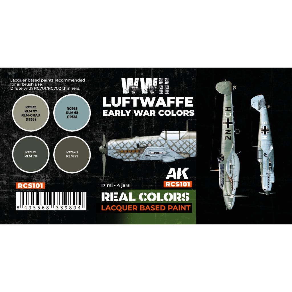 AK Interactive Real Colors WWII Luftwaffe Early War Colors Set RCS101