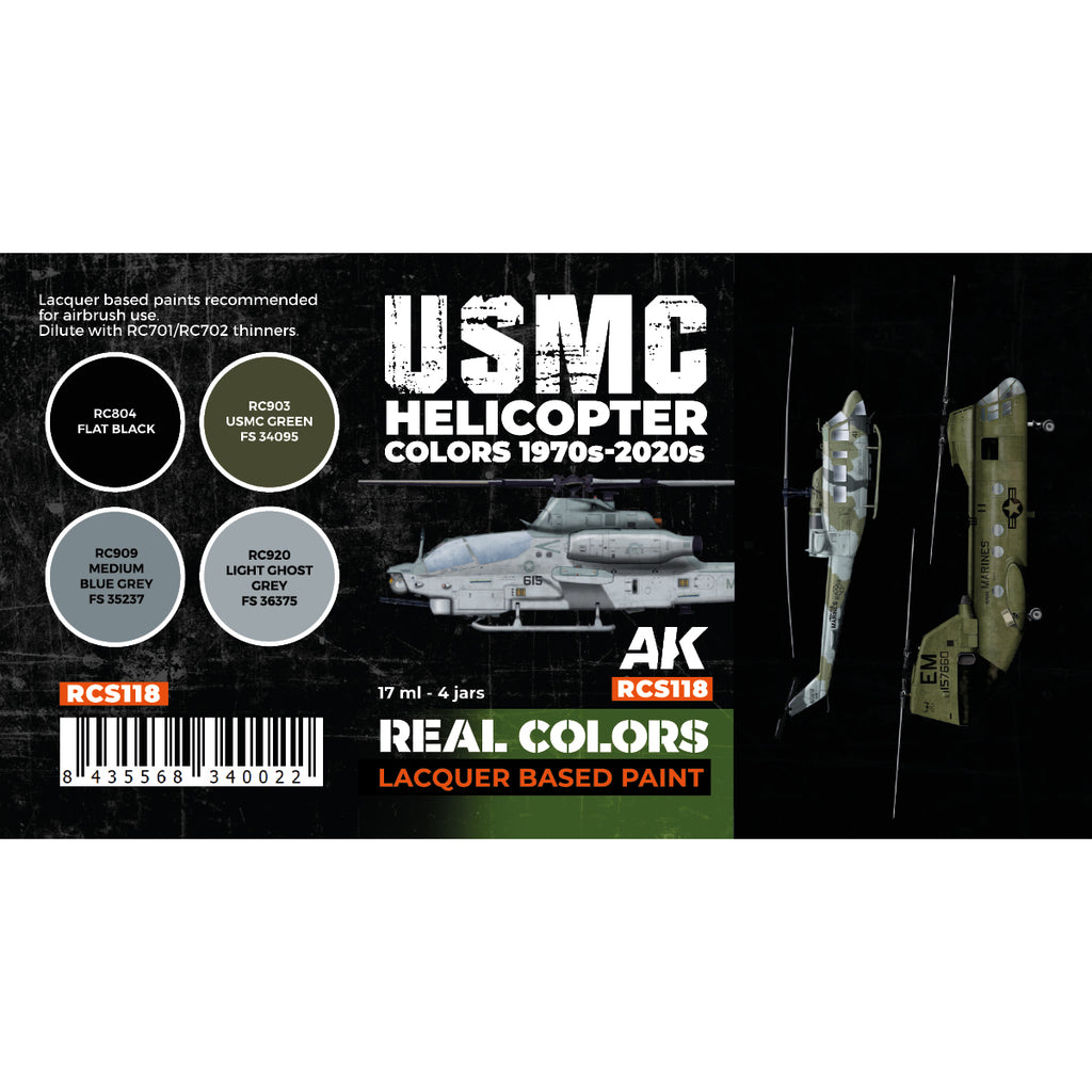 AK Interactive Real Colors USMC Helicopter Colors 1970s-2020s Set RCS118