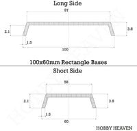 100x60mm Rectangular Plain Plastic Bases - Hobby Heaven
