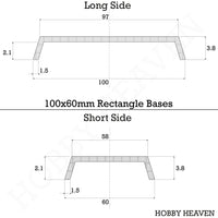 100x60mm Rectangular Plain Plastic Bases - Hobby Heaven
