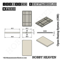 100x60mm Rectangular Plain Plastic Bases
