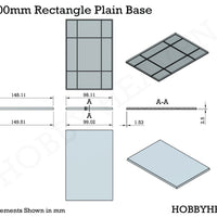 150x100 Rectangular Plain Plastic Bases