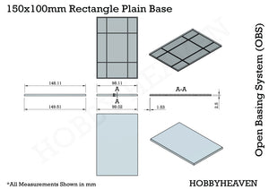 150x100 Rectangular Plain Plastic Bases