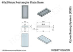 40x20mm Rectangle Plain Plastic Bases 3d Print