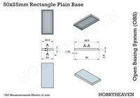 50x25mm Rectangular Plain Plastic Bases
